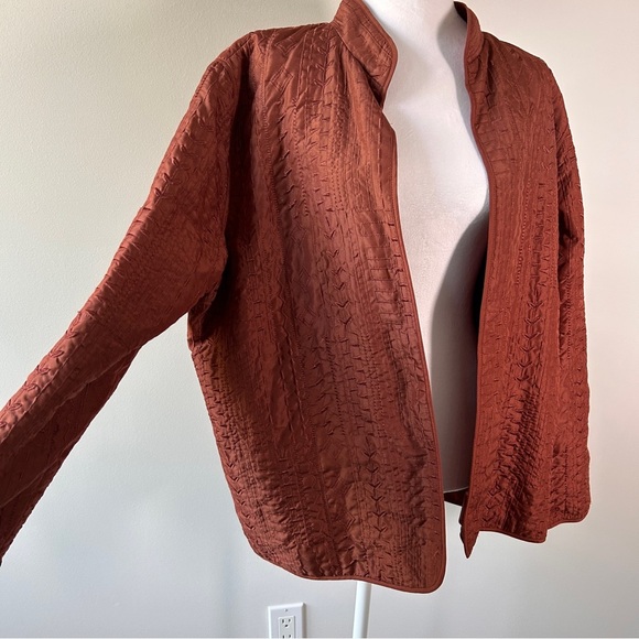 Alfred Dunner Jacket Women’s Size 18 Rust Coloured Embroidered lightweight - Picture 2 of 10